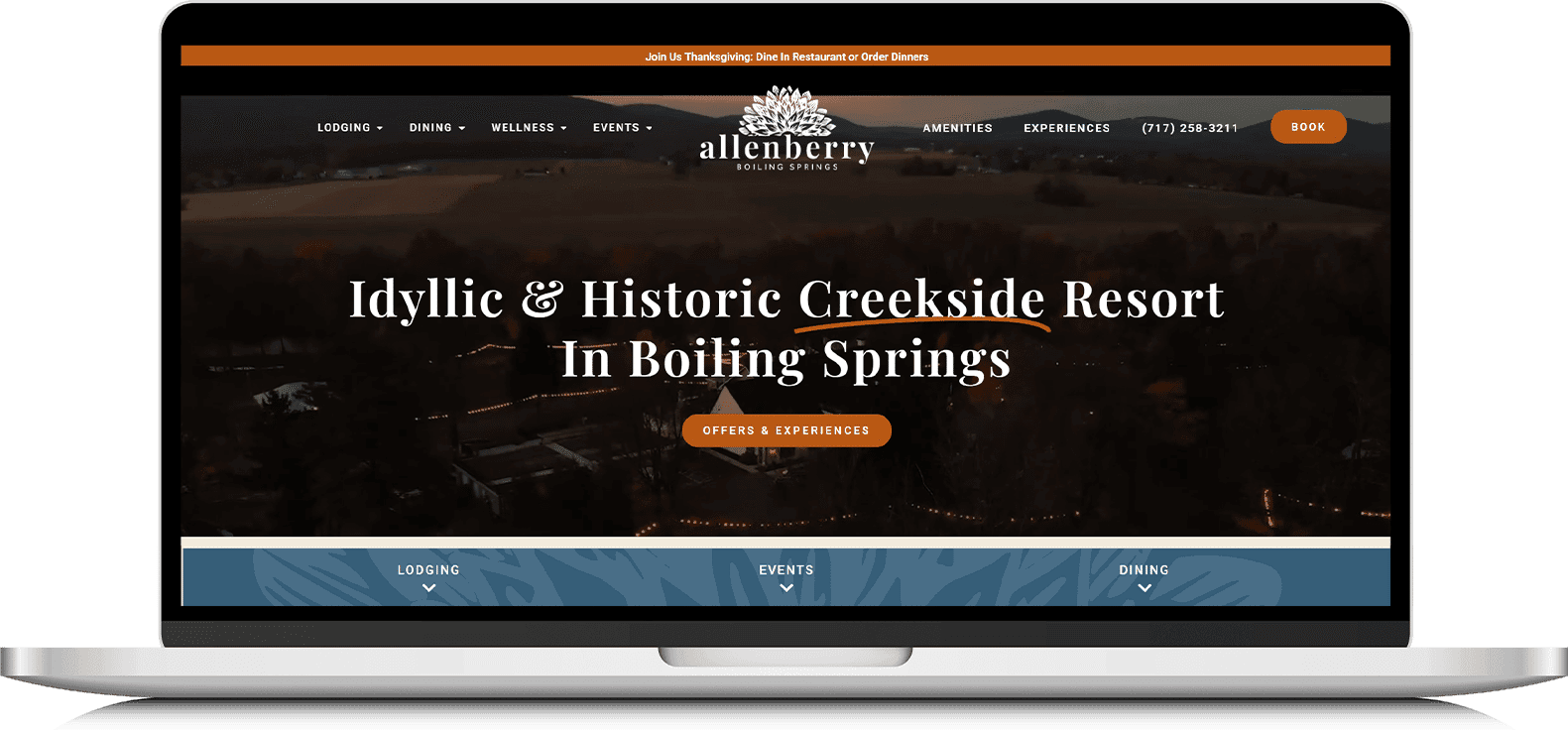 Allenberry Resort Custom Website Design — Boutique Hotel & Event Venue by iOLab Digital
